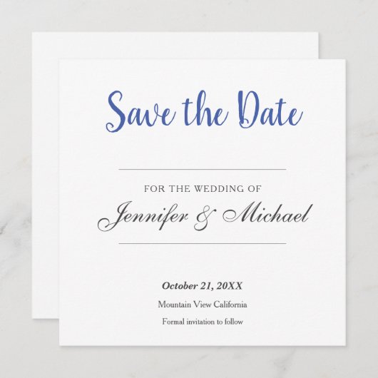 minimalistisch weddenschap save the date (Voorkant / Achterkant)