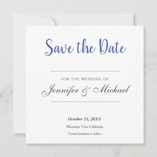minimalistisch weddenschap save the date (Voorkant)