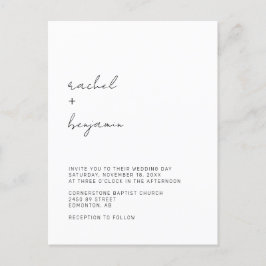 Minimalistisch weddenschap script Modern Simple Ty Briefkaart