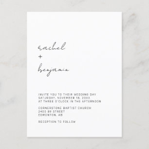 Minimalistisch weddenschap script Modern Simple Ty Briefkaart