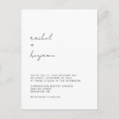 Minimalistisch weddenschap script Modern Simple Ty Briefkaart (Voorkant)