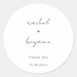 Minimalistisch weddenschap script Modern Simple Ty Ronde Sticker