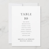 Minimalistisch weddenschap Tabel 10 Zitkaartje Kaart (Achterkant)