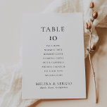 Minimalistisch weddenschap Tabel 10 Zitkaartje Kaart<br><div class="desc">Vervolledig uw klassieke trouwgebeurtenis met deze minimalistische trouwtafel 6-kaart. De prints van de kaart zijn omgekeerd (dubbel).</div>