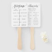 Minimalistisch weddenschapsprogramma handwaaier (Voorkant en achterkant)