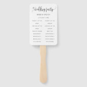 Minimalistisch weddenschapsprogramma handwaaier (Achterkant)