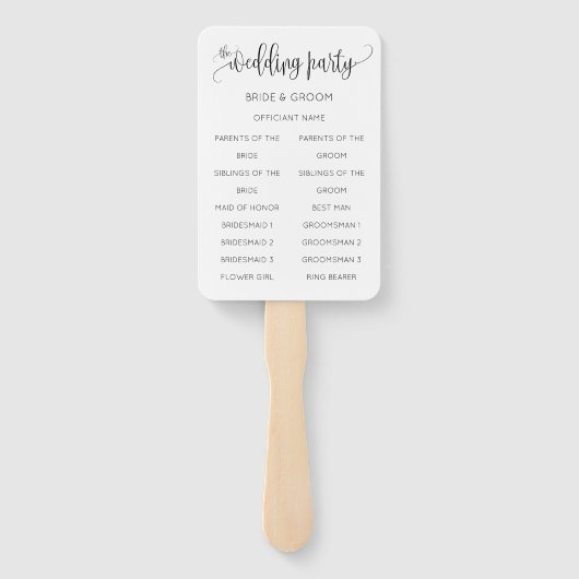 Minimalistisch weddenschapsprogramma handwaaier (Achterkant)