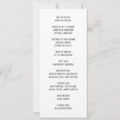 Minimalistisch weddenschapsprogramma kaart (Achterkant)