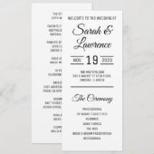 Minimalistisch weddenschapsprogramma kaart (Voorkant / Achterkant)