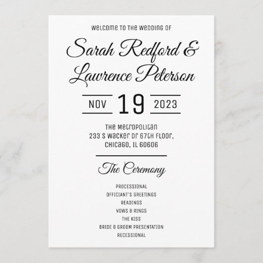 Minimalistisch weddenschapsprogramma menu (Voorkant)