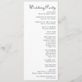 Minimalistisch weddenschapsprogramma programmakaart (Achterkant)