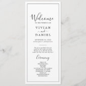 Minimalistisch weddenschapsprogramma programmakaart (Voorkant)