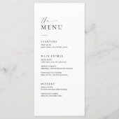 Minimalistisch Wedding Menu Modern Wedding Dinner  (Voorkant)