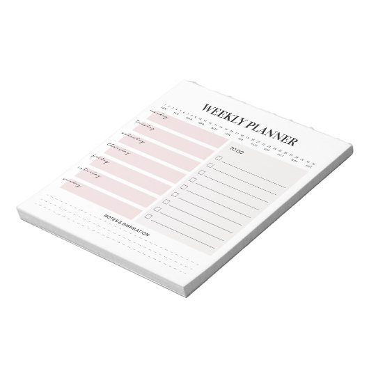 Minimalistisch weekblad notitieblok (Linkerzijde)