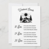 Minimalistisch weekend kampeer vrijgezellenfeest kaart (Achterkant)