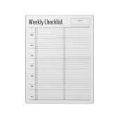 Minimalistisch wekelijks checklist-Notitieblok Notitieblok (Linkerzijde)