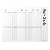 Minimalistisch wekelijks checklist-Notitieblok Notitieblok (Voorkant)