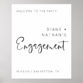 Minimalistisch Welkom bij Ons Trouwfeest Bord Poster (Voorkant)