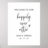 Minimalistisch welkom op ons vrolijk ooit na teken poster (Voorkant)