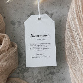 Minimalistisch welkom Spaanse bruiloft Cadeaulabel