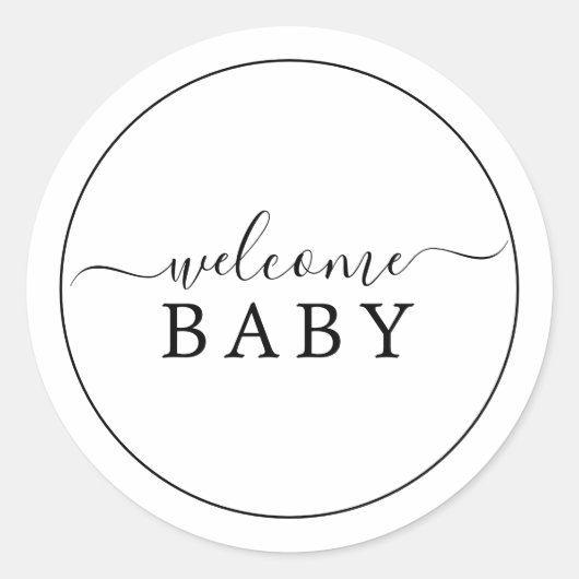 Minimalistisch welkomstBaby shower Sticker (Voorkant)