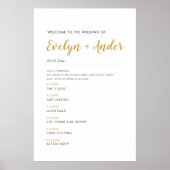 Minimalistisch welkomstprogramma voor bruiloft en poster (Voorkant)