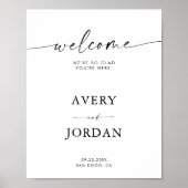 Minimalistisch welkomstteken voor bruiloft | Moder Poster (Voorkant)