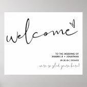 Minimalistisch welkomstteken voor bruiloft poster (Voorkant)