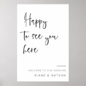 Minimalistisch welkomstteken voor weddenschappen m poster (Voorkant)