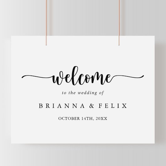 Minimalistisch welkomstteken voor weddenschappen m poster