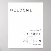 Minimalistisch welkomstteken voor zwart en wit huw poster (Voorkant)