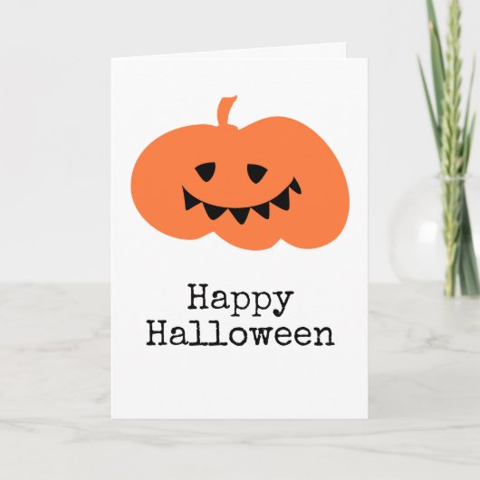 Minimalistisch Wenskaart met Happy Halloween Pumpk Kaart (Voorkant)