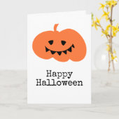 Minimalistisch Wenskaart met Happy Halloween Pumpk Kaart (Gele Bloem)