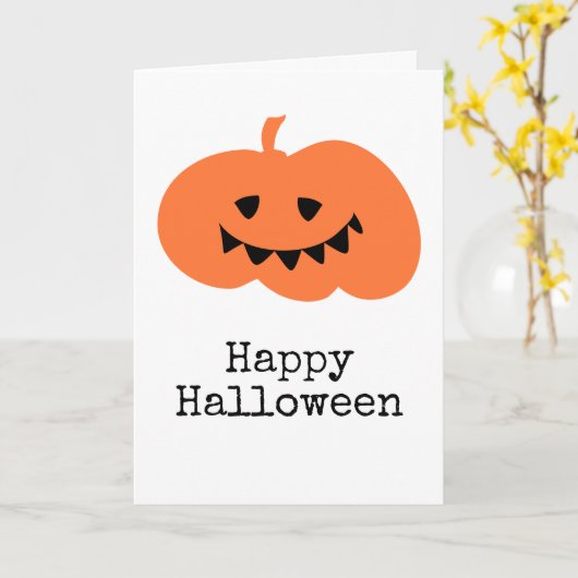 Minimalistisch Wenskaart met Happy Halloween Pumpk Kaart