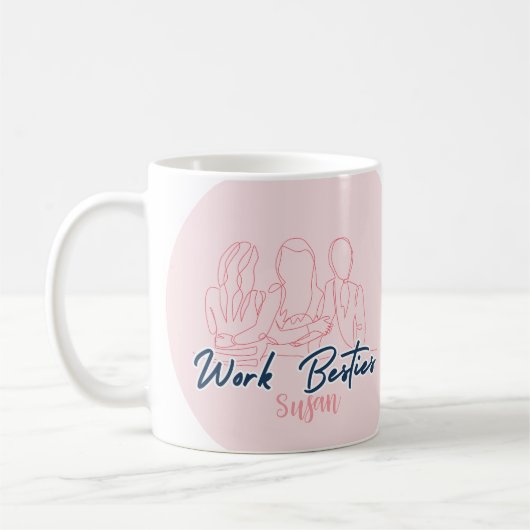 Minimalistisch Werk Bestie Custom Mok, Medewerker Koffiemok (Links)