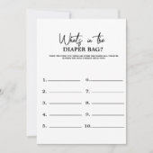 Minimalistisch whatin the bag Baby showr spel Kaar Kaart (Voorkant)