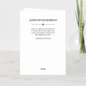 Minimalistisch White Celebralling Life Funeral Pro Folie Wenskaart (Achterkant)