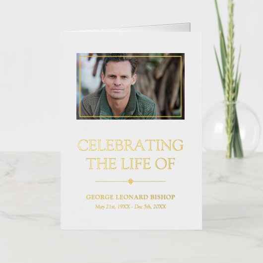 Minimalistisch White Celebralling Life Funeral Pro Folie Wenskaart (Voorkant)
