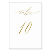 Minimalistisch White Gold Elegant Script 10 Weddin Kaart (Achterkant)