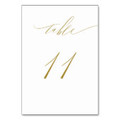 Minimalistisch White Gold Elegant Script 11 Weddin Kaart (Voorkant)