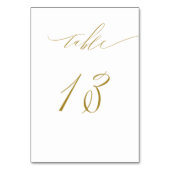 Minimalistisch White Gold Elegant Script 13 Weddin Kaart (Achterkant)