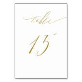 Minimalistisch White Gold Elegant Script 15 Weddin Kaart (Achterkant)