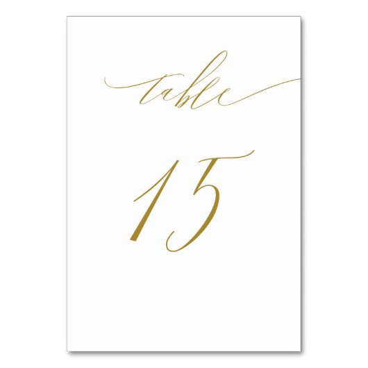 Minimalistisch White Gold Elegant Script 15 Weddin Kaart (Voorkant)