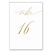 Minimalistisch White Gold Elegant Script 16 Weddin Kaart (Achterkant)