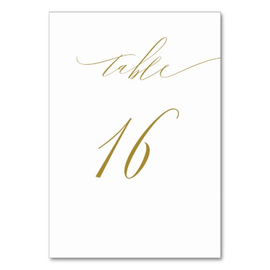 Minimalistisch White Gold Elegant Script 16 Weddin Kaart (Voorkant)