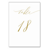 Minimalistisch White Gold Elegant Script 18 Weddin Kaart (Voorkant)