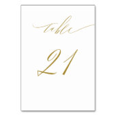 Minimalistisch White Gold Elegant Script 21 Weddin Kaart (Voorkant)