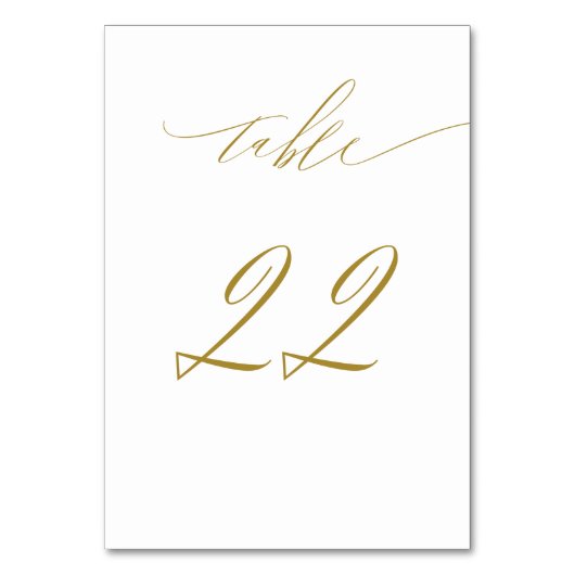 Minimalistisch White Gold Elegant Script 22 Weddin Kaart (Voorkant)