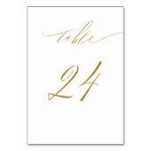 Minimalistisch White Gold Elegant Script 24 Weddin Kaart (Voorkant)
