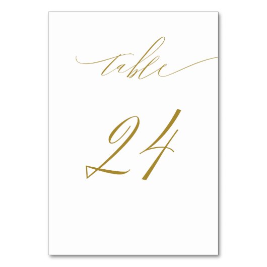Minimalistisch White Gold Elegant Script 24 Weddin Kaart (Voorkant)